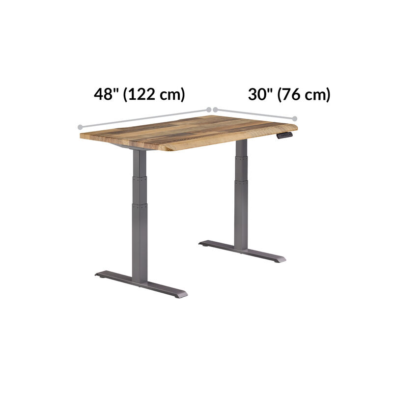 Electric Standing Desk with ComfortEdge in 48x30 Reclaimed Wood is 30 inches deep and 48 inches wide image number null